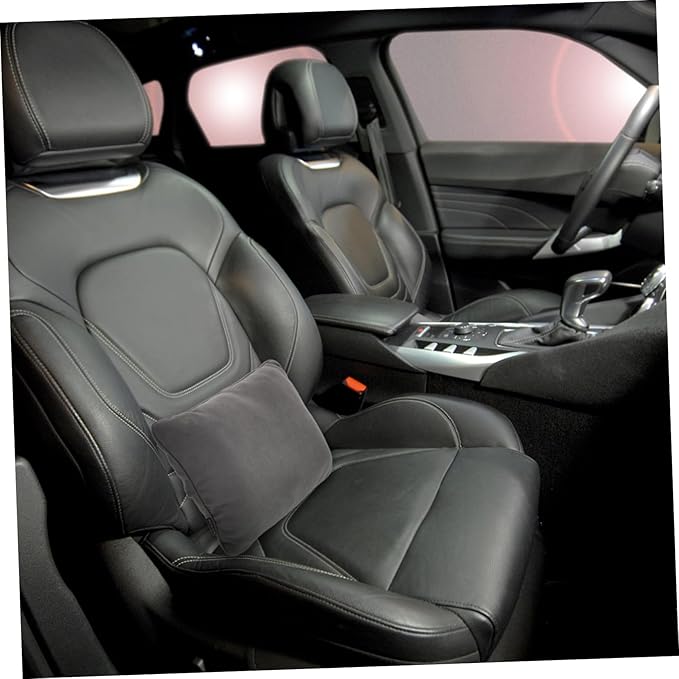 Car Seat Cushion Lumbar Support Pillow Ergonomic Back Support for Pain Relief Soft PP Cotton Cushion for Car and Office Chairs Grey