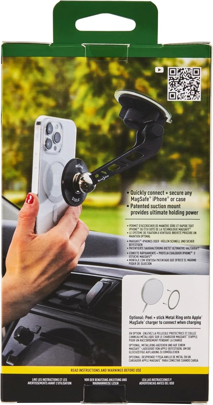 Nite Ize Steelie Windshield Kit - Magnetic Cell Phone Holder for Car Accessories - Sturdy Car Windshield Mount for Cell Phones - Orbiter Plus