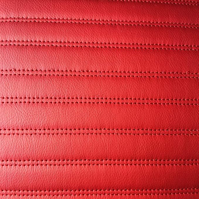 Custom Personalized Floor Mats for Cars - Luxury Full Coverage All Weather Mats, Anti-Slip Leather Mat Set, Fit for 99% of Cars, SUVs & Trucks (Red, B-Strip Shape)