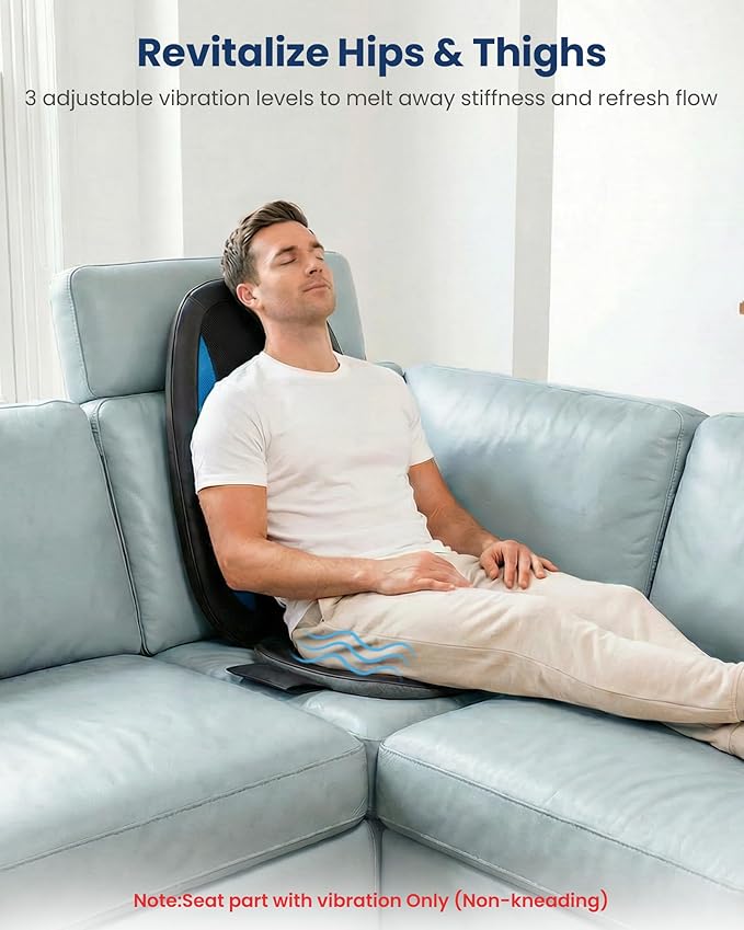 COMFIER Shiatsu Back Massager with Heat,Deep Tissue Kneading Massage Seat Cushion,Massage Chair Pad for Full Back,Body Massager for Home or Office Chair use,