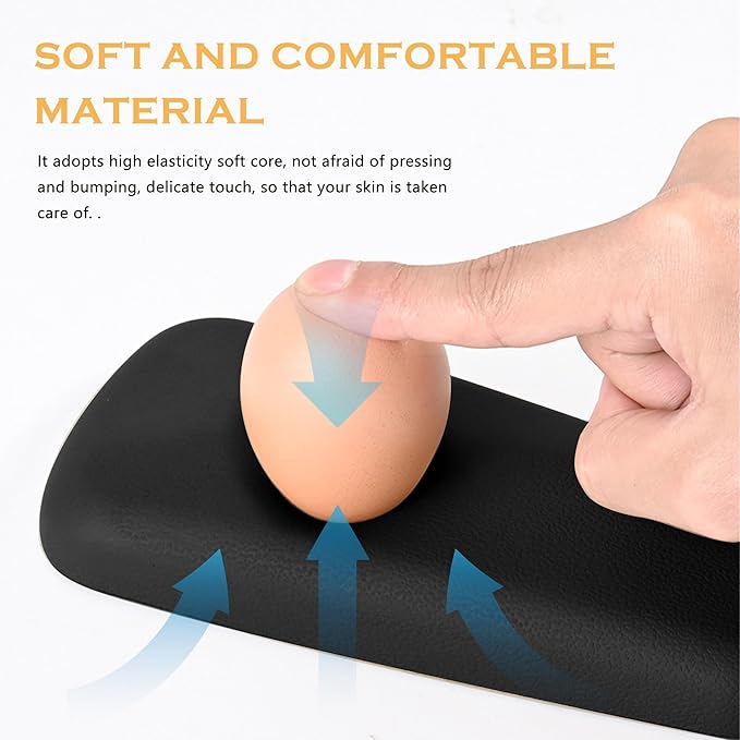 OFBAND 2PCS Elbow Pad Arm Rest for Car,Soft Leather Arm Rest Pillow with One-Piece Molding for Comfortable Support,Universal Car Accessories Car Knee Cushion Car Door Armrest Pads (Black)