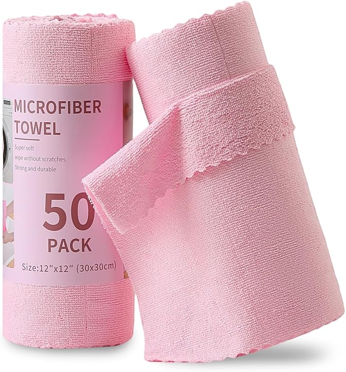 Jessy Home 2 Roll Reusable Paper Towels,100 Sheets Tear Away Microfiber Cleaning Cloth, Lint Free Cleaning Rags for Kitchen, Dishcloth,Household Cleaning Supplies