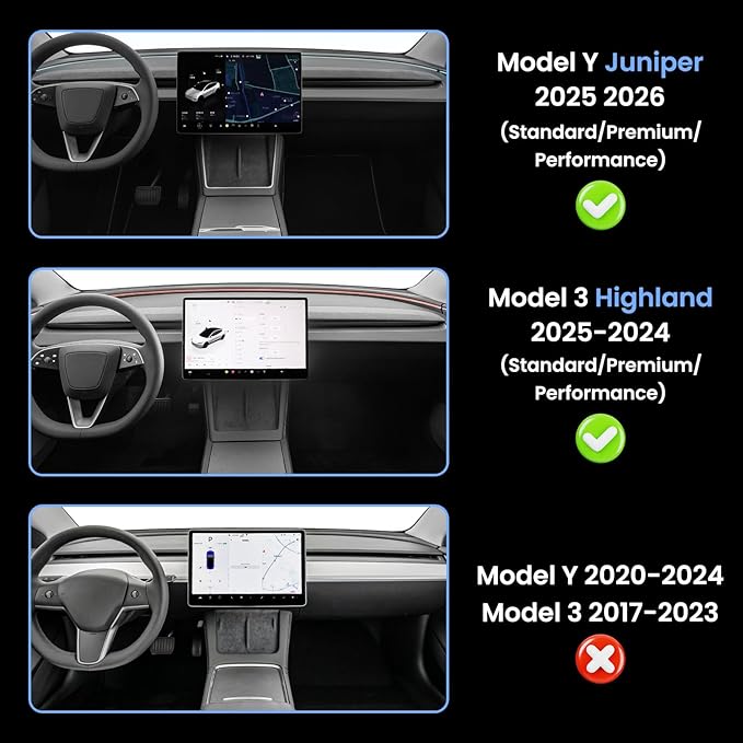 for Tesla Model Y Juniper Under Screen Storage Organizer 2025-2026/Model 3 Highland 2024-2026, Hideable Center Console Organizer Tray for Tesla Model Y Juniper Accessories, White