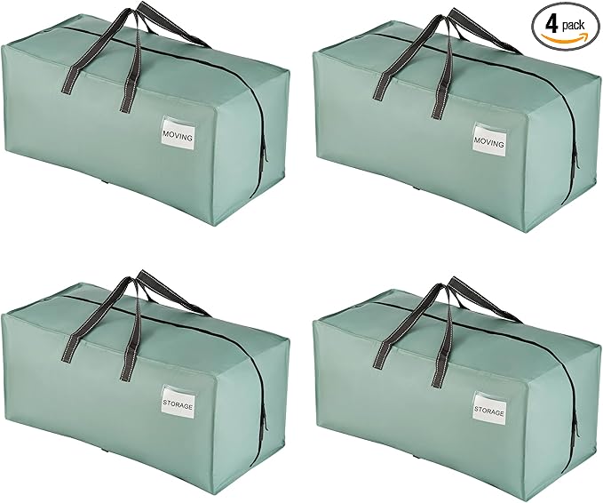 VENO 4 Pack Heavy Duty Moving Bags with Backpack Straps, Zippers & Handles, Extra Large Packing Bags for College Dorm Essentials, Moving Supplies Alternative to Cardboard Moving Boxes