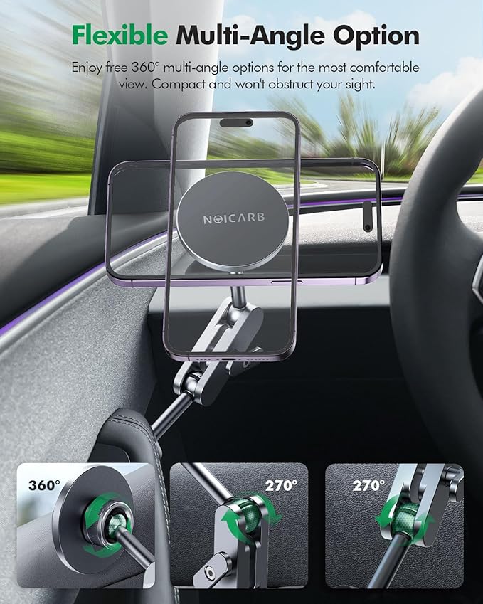 Mag-Safe Phone Mount for Tesla Model 3 2024 2025 – Exclusive Door-Install Magnetic Car Mount for iPhone 16/15/14/13/12, Accessories for Tesla Model 3 Highland