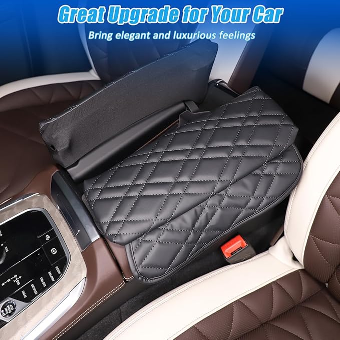 Car Center Console Pad for BMW X5 G05 X6 G06 X7 G07 2019-2023 Car Armrest Cover Leather Cushion Waterproof Car Armrest Seat Box Protector Accessories (Style B)