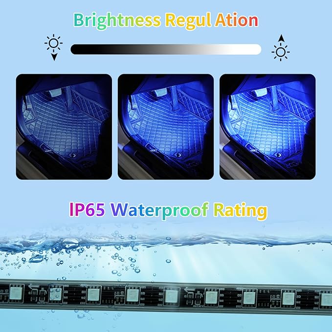 car led Lights Interior,car Ambient Lighting,Inside Lights for car,APP Control 16 Million Colors Music Sync,DIY Mode Multicolor led Lights for car Interior,Trucks,SUVs,12V Power