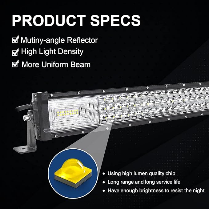 AUXTINGS 22 inch 270W Triple Row LED Light Bar Work Light Spot Flood Beam with Wiring Harness kit Switch for Trucks Tractor 4X4 Jeep Boat Off Road Auto Fog Driving Lamp 12V 24V Waterproof IP67