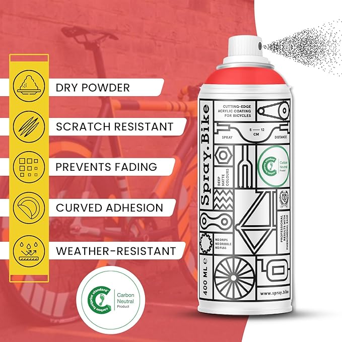 Spray.Bike Spray Paint | Designed Mainly for Bicycles | Multi-Use Acrylic Spray Paint for Metal, Plastic | High Coverage Bike Paint, 400ml