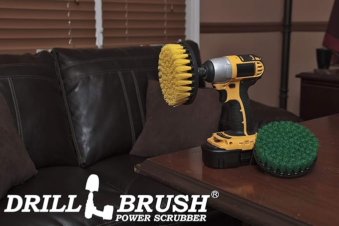 Bathroom Accessories - Power Scrubber Bathroom and Kitchen Brush Set - Cleaning Supplies - Drill Brush- Bath Mat - Shower Cleaner - Soap Scum, Mineral Deposits, Calcium, Hard Water, Rust Stains