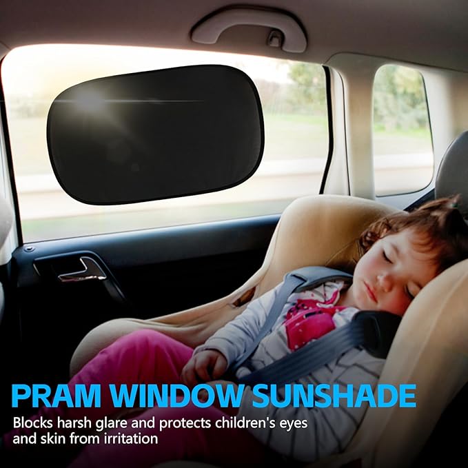 Wuyaoyao 2PCS Car Window Shades, 19.69"×12.13" Static Cling Auto Side Window Sunshade, Sun Blocker for Glare, Heat & UV Protection, Auto Side Window Screens for Baby, Universal Car Accessories
