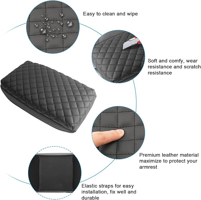 SXCY for 2023-2025 2026 Honda HRV Armrest Cover Pad for 2025 2026 Honda HRV Accessories 2025 2026 HRV Center Console Cover Middle Console Cover w/Soft Cotton Cushion (Added-Pad)
