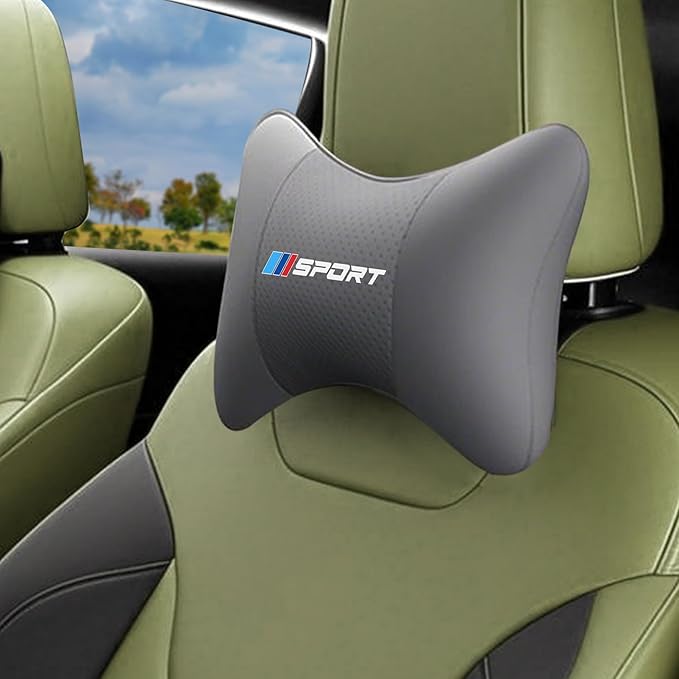 Car Neck Support Pillow Sport Logo Fit for BMW – Comfortable Headrest Cushion for Long Drives and Travel