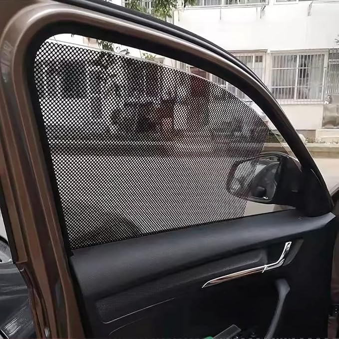Car Side Window Sunshade, 4 PCS Static Cling Films Stickers Sun Shade UV Rays Privacy Protector, Reuseable Washable Sun Shade for Most Cars, Vhicles, SUV
