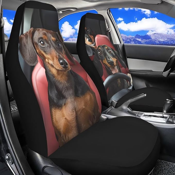 Dachshund Driver Car Seat Cover Front Seats Only,Lightweight Driver Seat Cover All Season Bucket Seat Covers for Cars Trucks and SUVs