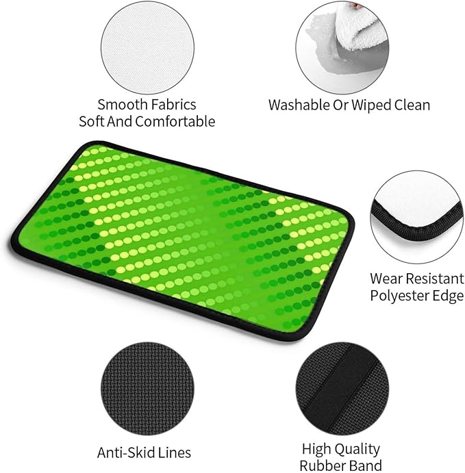 Satin Dots - Shades of Lime Green Universal Center Console Armrest Cover Pad Car Armrest Protector for Most Cars, Suvs & Trucks, Cushion with Easy Installation