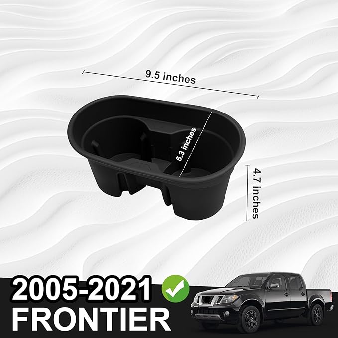 Muslogy Center Console Cup Holder Insert Compatible with 2005-2021 Nissan Frontier Accessories Middle Console Armrest Front Drink Holder Organizer Non-Slip Silicone Drink Stopper