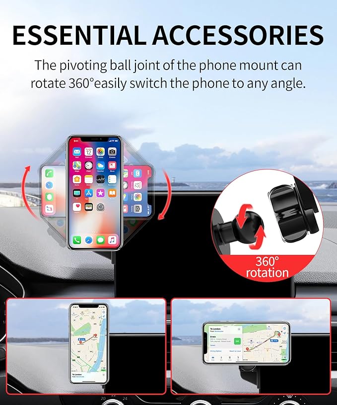 Car Phone Holder for Audi A4&S4 17-19 Accessories /Q5 18-20 / A5 18-19/7-inch Screen Fixed Clip, Phone Mount Compatible with MagSafe, 360° Rotation Cell Phone Holder