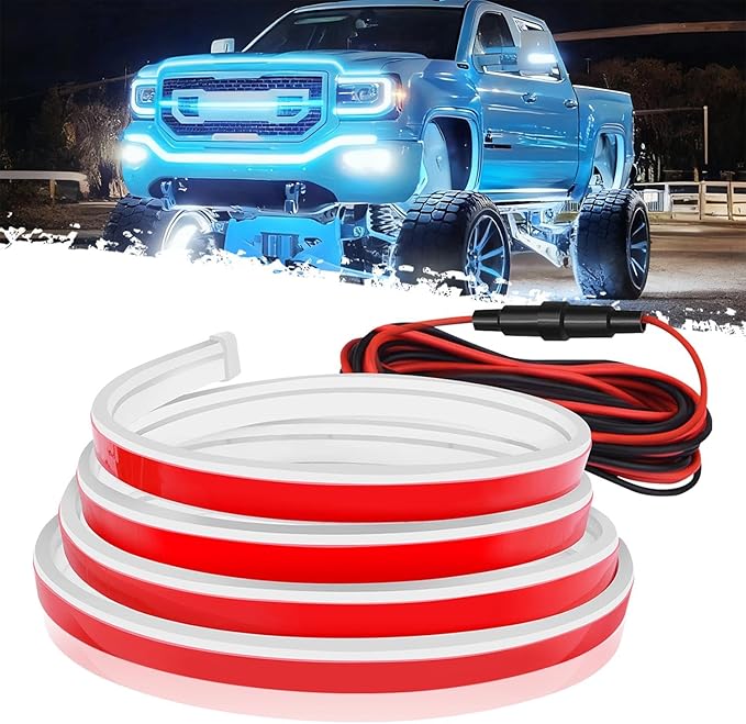DIBMS 71" High Brightness Car Hood Gap LED Strip, LED Car Ambient Light, Dynamic Scan Activated Design, Daytime Driving Kits, Car Accessories Eclipse LED Lights (Ice Blue)
