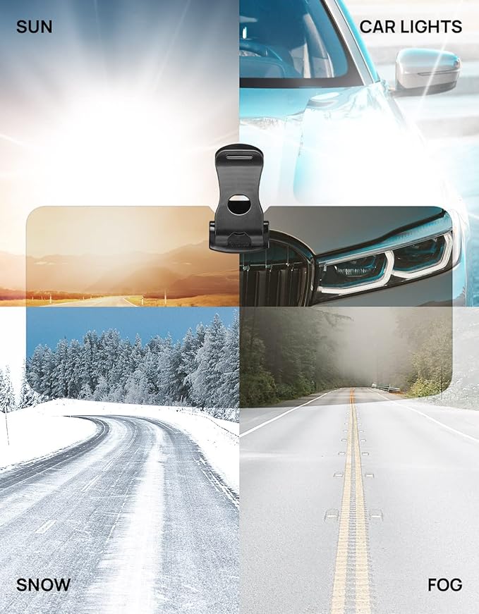 JOYTUTUS Sun Visor for Pickup Truck, 2 Pack Polarized Sun Visor Extender for Truck, Universal UV400 Car Visor Extension Anti-Glare Easy to Install, Protect from Glare/UV Ray/Stray Light