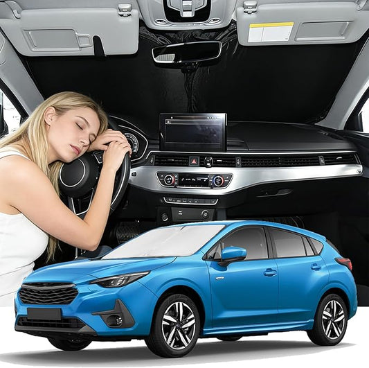 Windshield Sunshade for Subaru Impreza 2024-2026 Sun Shade Car Windshield Accessories Upgrade 4 Layers Blocks UV Rays Custom Fit Impreza 240T Car Window Shades Windshield Keep Cool Foldable