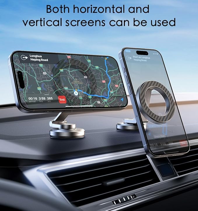 JUHOO Upgrade Phone Holder for car Magnetic rotatable and Retractable car Phone Holder Mount Dashboard Mount Fit for iPhone 15 14 13 12 Pro Max Plus Mini & All Smartphone
