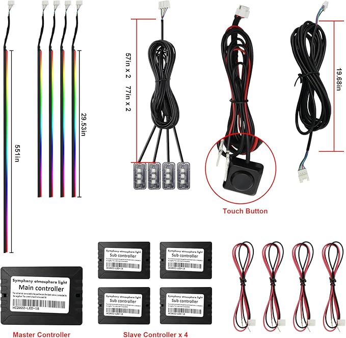 Tesla Dreamcolor Interior Car Lights, WEBUPAR Tesla Car Accessories 9 in 1 Car LED Strip Lights with APP Control and 213 Modes, 175 inches 593 LEDs Acrylic Fiber Optic Lights, RGB Neon Car Lighting