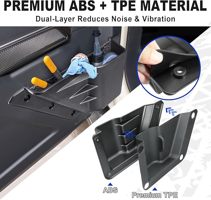NeaLia Ford Bronco Door Storage Pockets, Front & Rear Door Side Organizer Box, Interior Net Pocket Replacement Bezel Frame Trim Cup Holder for Bronco 2021 2022 2023 2024 2025 (Not Sport), 4PCS