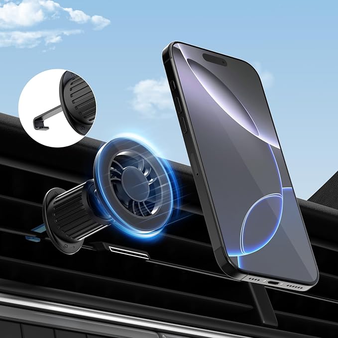 jaroco for [Magsafe Car Mount] [360°Flexible Rotation] [20X Strong Magnets] Upgraded Metal Hook, Hands-Free Phone Holder Fit for iPhone 16/15/14/13/12 Series, Black