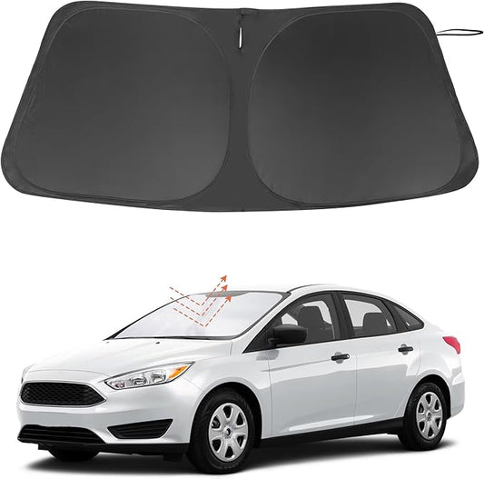 Windshield Sun Shade Custom Fit for 2012-2018 Ford Focus Hatchback Accessories Foldable Sunshade Sun Blocker Protect Car from Sun Rays & Heat Damage Keep Car Cooler