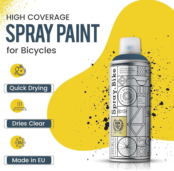 Spray.Bike Spray Paint | Designed Mainly for Bicycles | Multi-Use Acrylic Spray Paint for Metal, Plastic | High Coverage Bike Paint, 400ml, Storm