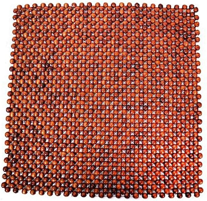 Wood Beaded Auto Car Seat Bead Cover,Natural Rosewood Wooden Bead Cool Refreshing Back Massaging Comfort Cushion Mat,Premium Quality Universal for Car Truck on Summer (Square mat)