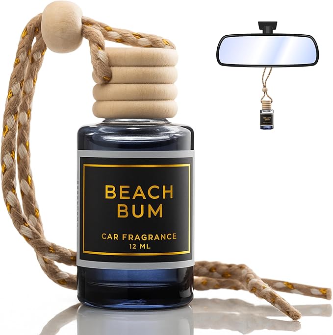 Beach Bum Scent - Long Lasting Car Hanging Diffuser - Lasts up to 60 Days - Warm Pistachio and Coconut Cream and a Kiss of Salted Caramel Harmonize Beautifully with Tonka and Exotic Musks