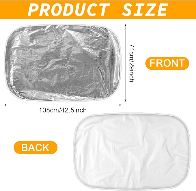BBTO 2 Pcs Car Seat Sun Shade Covers Baby Car Seat Coolers Protector Reflective Carseat Sunshade Infant Shield Heat UV Sunlight Keep Baby Toddler Child Cool Travel Safety(Classic,Silver)