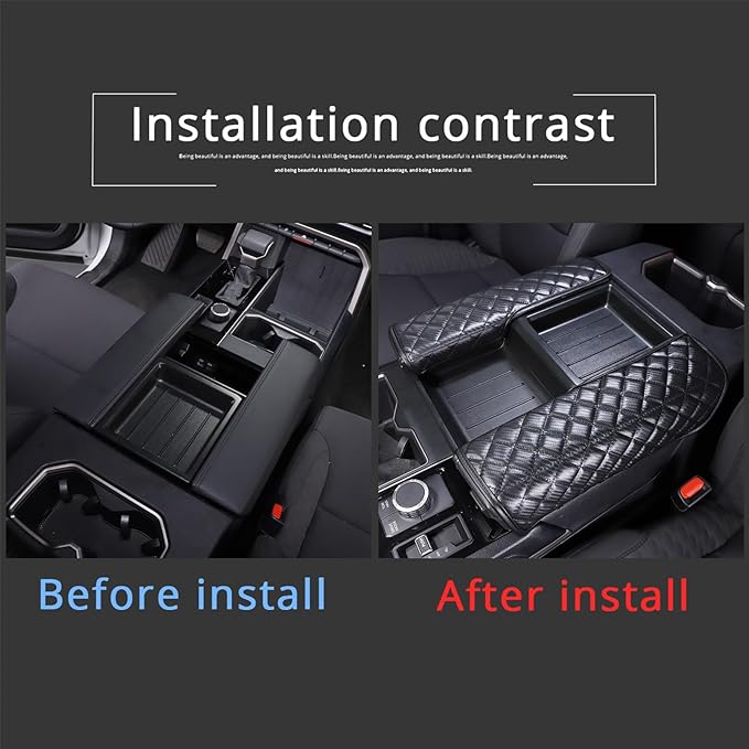 2PCS Center Console Armrest Cover for Toyot@ Tundra 2022-2025 /Sequoia 2023-2025 Accessories, Leather Front Seat Armrest Box Cushion Protector Waterproof Anti-Scratch (Left-Hand Drive)