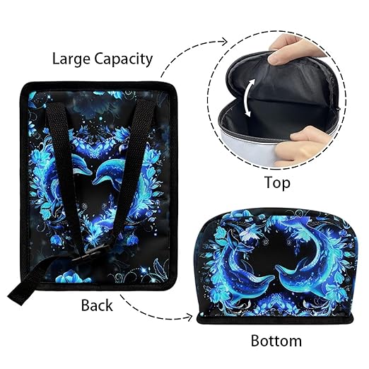 BIGCARJOB Neon Dolphin Car Trash Can Bin for Back Seat, Leak Proof, SUV Truck Van, Front Seat