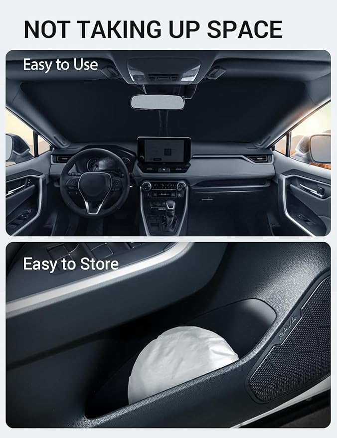 Proadsy Windshield Sun Shade for GMC Hummer EV 2022-2026 Foldable Front Sunshade Protector Sun Visor Blocks UV Rays Keep Car Cooler Accessories