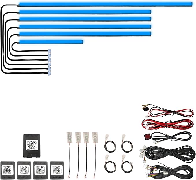 Acrylic Car LED Ambient Light, Fiber Optic Interior Light Strip, 24 Million Types, Ambient Light KKT that Swings with The Melody of Music (RGB Color 14 in 1)