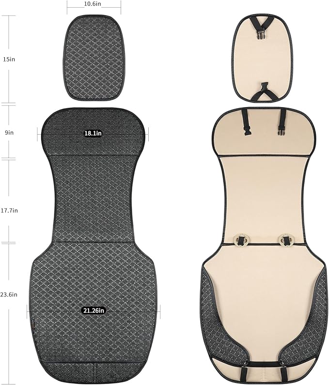 Breathable Car Seat Cover,Luxury Front Seat Cover,Durable and Non Slip,Polyester Silk Material, Universal Car Seat Cushion,Suitable for All Seasons,Airbag Compatible (Black，1PC)