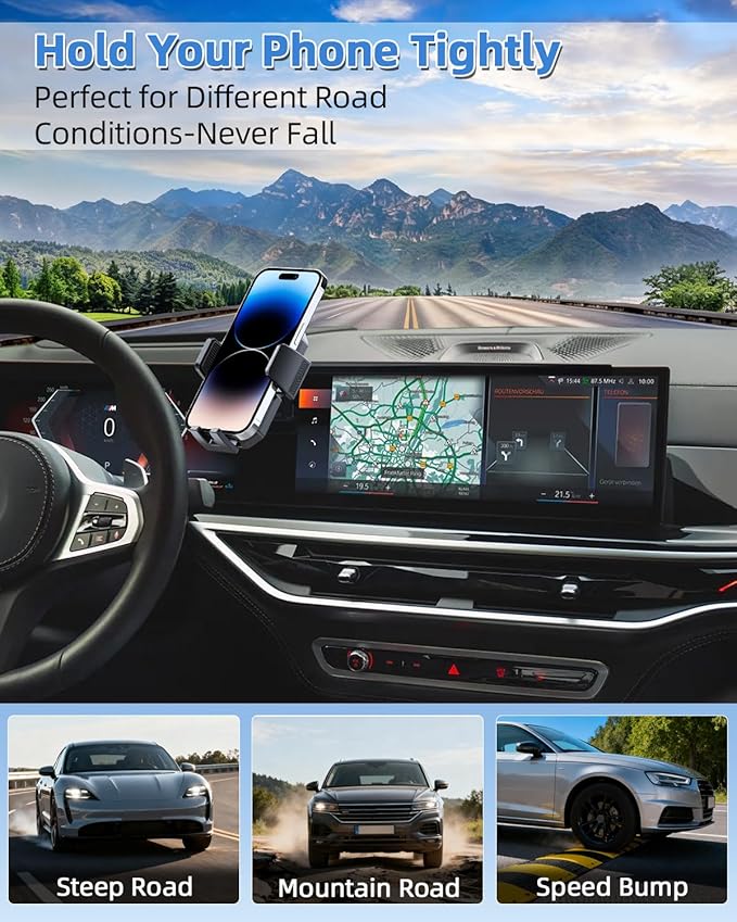 PZK Car Phone Mount for BMW X5 X6 2024 2025 2026 & BMW X7 2023-2026 Accessories Custom 14.9-inch Screen Auto Lock Car Phone Holder with Storage Box 360° Rotation Cradles Not Affect Air Vent