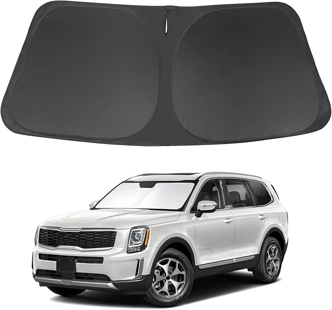 Windshield Sun Shade Fit for 2020 2021 2022 2023 2024 2025 Kia Telluride Accessories Sunshade Shield Blocker Fodable Sun Visor Protector