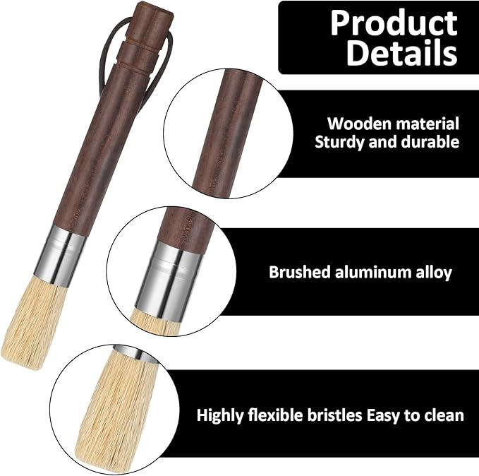 3 Pack Coffee Grinder Brush, Espresso Machine Brush with Wooden Handle and Natural Bristles, Coffee Grinder Cleaning Brushes for Home Kitchen Barista Espresso Machine