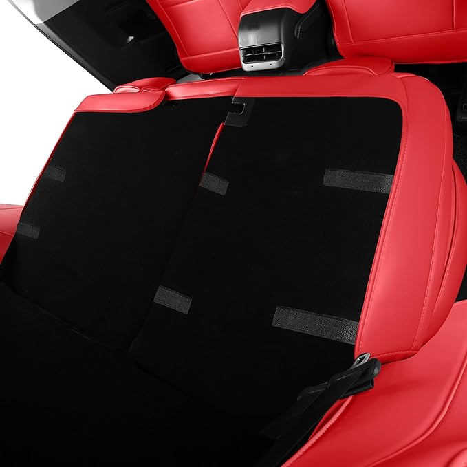 Model 3 Seat Cover for Tesla 2017-2023 Full Set Front and Rear Seat Cover for Cars (Red-Model 3)