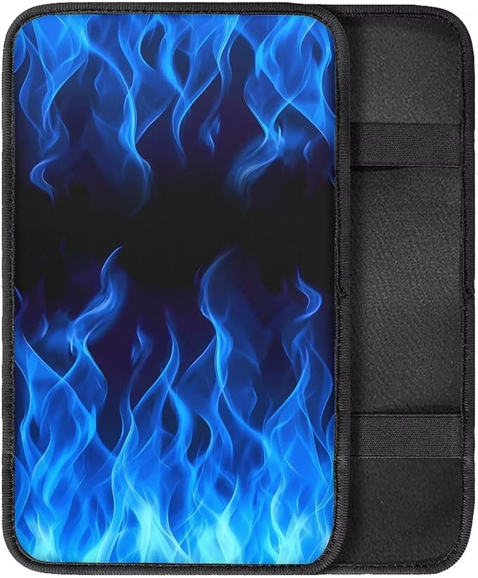Blue Flame Auto Armrest Box Cover Car Arm Rest Seat Storage Box Mat Arm Rest Cushion Pads Dog & Cat Paws Protector for SUV/Truck Vehicle