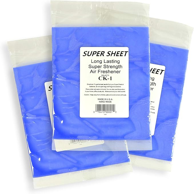 Super Sheet Large (8"x7") Under Seat Car Air Freshener, 3-PACK (CK-1)