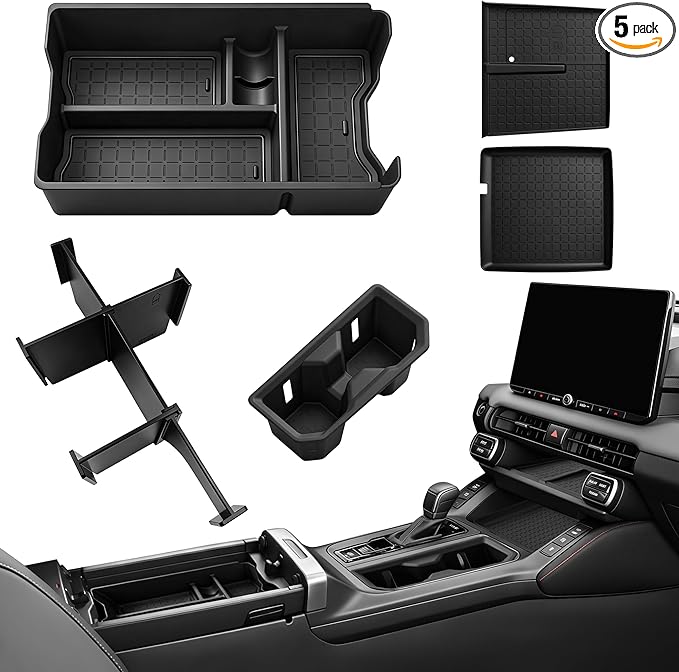 5PCS for Toyota RAV4 2026 Center Console Organizer Armrest Divider Wireless Charging Pad Cup Holder for Toyota RAV4 Accessories 2026(Not for Limited)