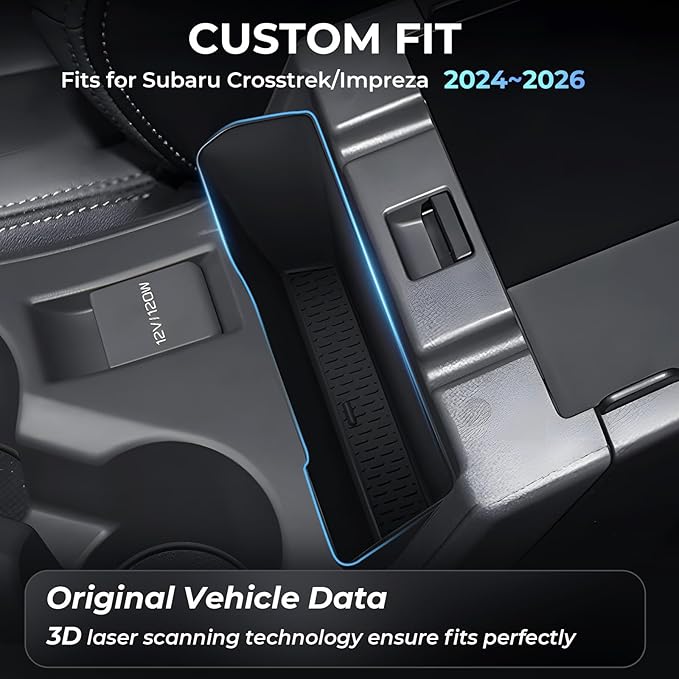 Center Console Organizer Armrest Hanging Basket Storage Box for Subaru Crosstrek/Impreza 2026 2025 2024, Interior Accessories Armrest Insert Tray for 2024-2026 Crosstrek/Impreza, Black