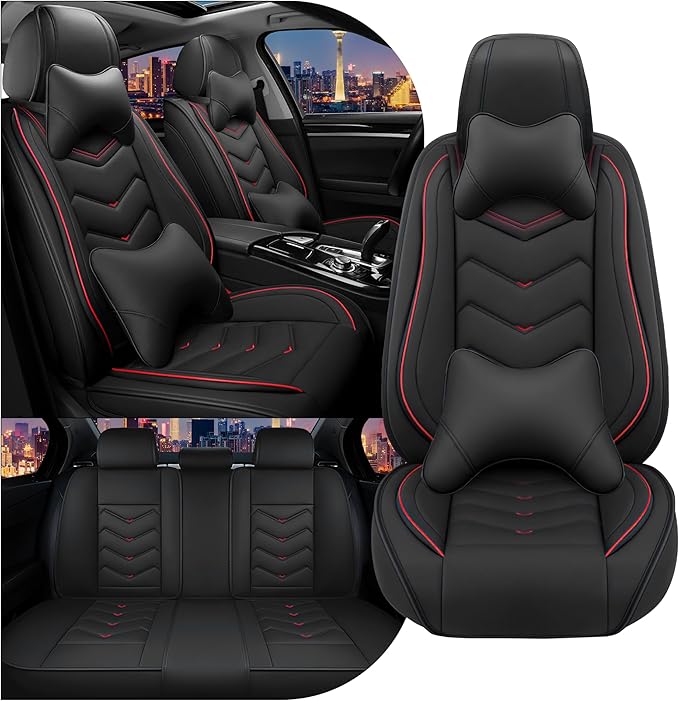 CTDS Car Seat Covers for Jeep Grand Cherokee L 2021-2026, Stylish Sport Seat Cover, Premium Nappa Leather Car Seat Cover. Automobile Seat Covers Sets.(Luxury 5 Seats/Black)