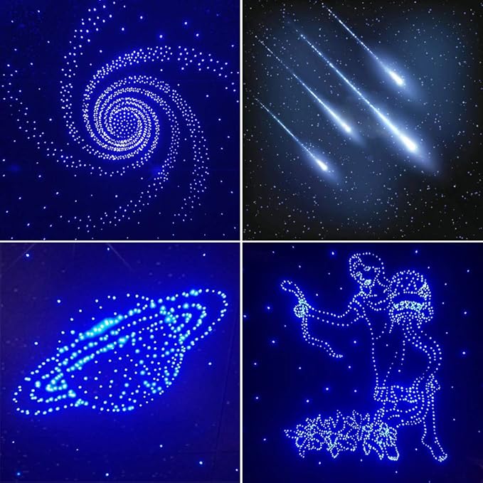 AKEPO 32W RGBW Bluetooth App Control+Twinkle+Music Mode+Shooting Star Effect Fiber Optic Lights Kit, Star Ceiling Sky Light 800pcs of (0.75+1+1.5mm) 16.4ft/5m Fiber Strands for Car Home Movie Theater