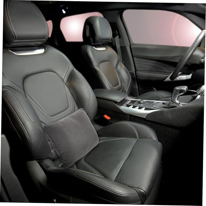 Ergonomic Car Seat Cushion for Driving Comfort PP Cotton Lumbar Support Pillow for Office and Car Stylish Grey Back Cushion Reduces Lower Back Easy Installation